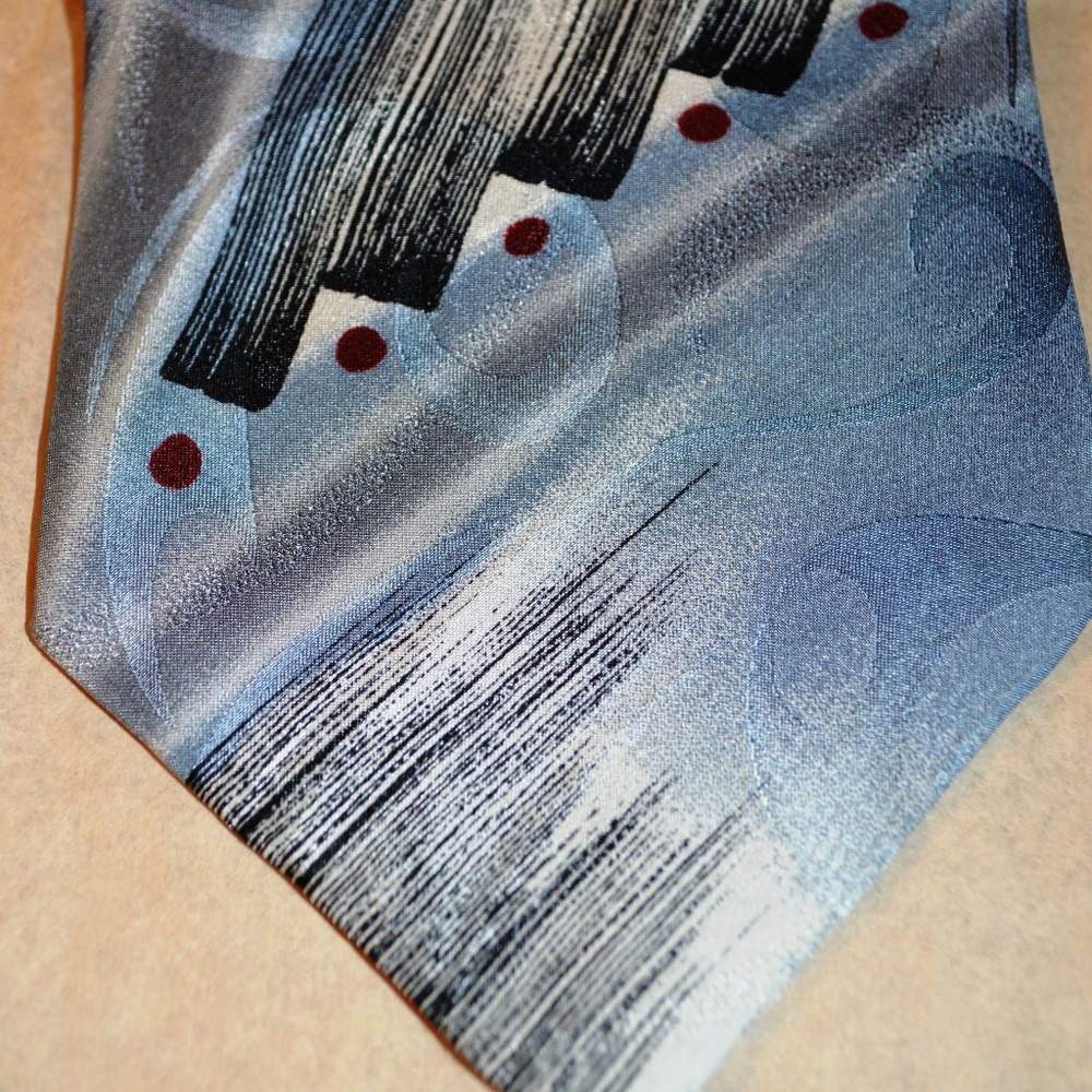 Louis Feraud Silk Necktie Modern Art Motif